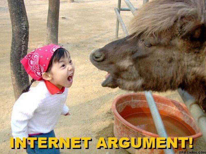 child and pony arguing