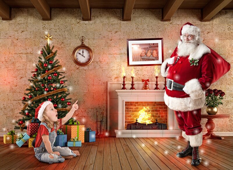 Child and Santa Claus