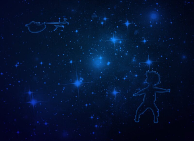 Child and Santa in Space