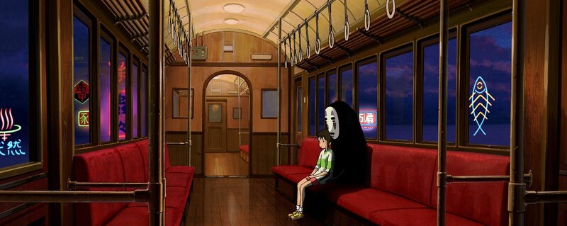 Child and Spirit on Train