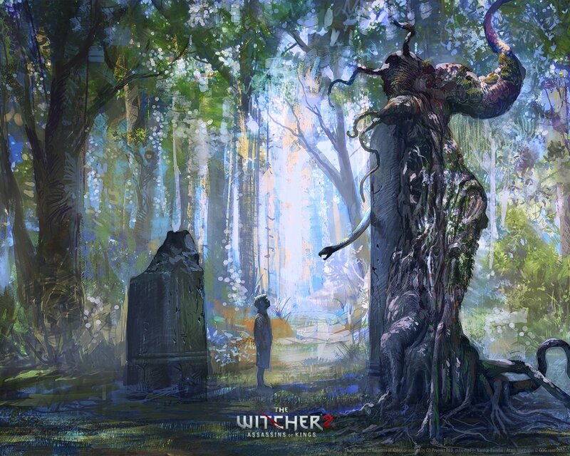 Child and Tree Creature — Green