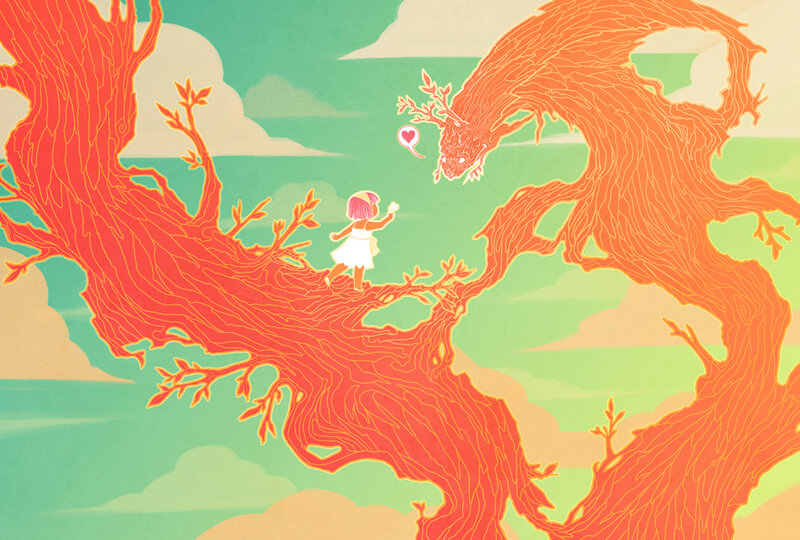 child and tree dragon