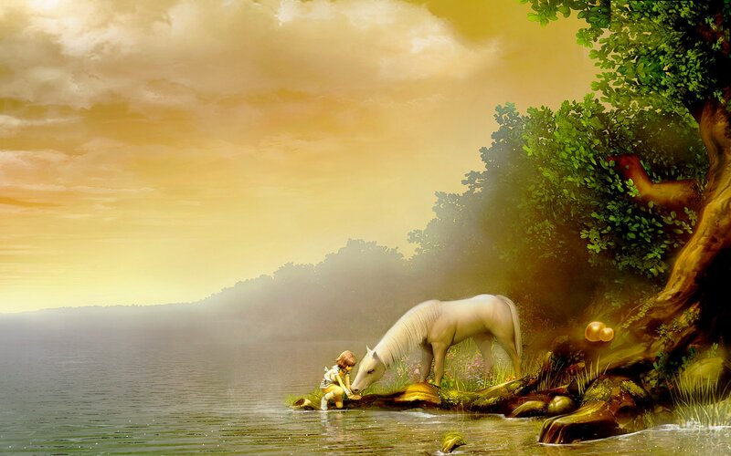 Child and White Horse