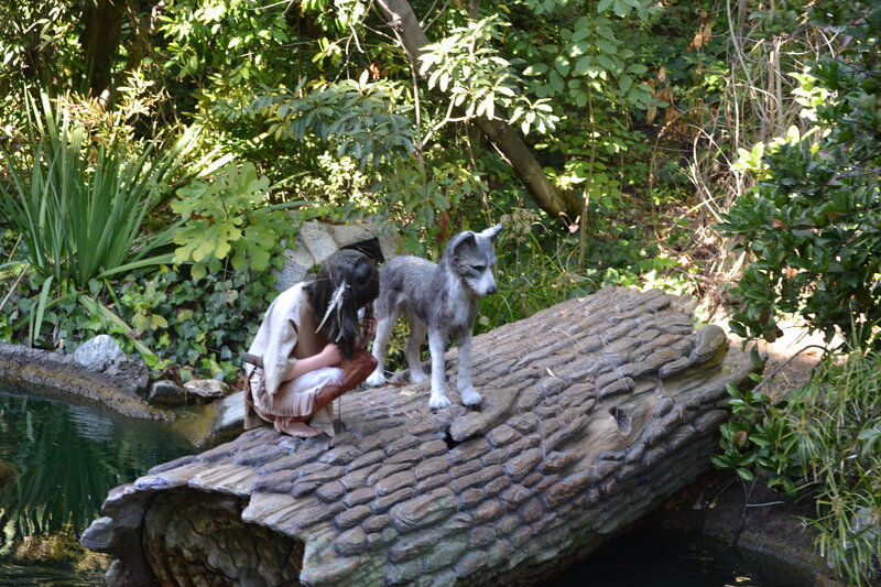 Child and Wolf on Log