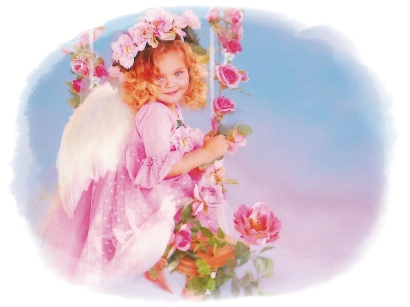Child Angel on Swing
