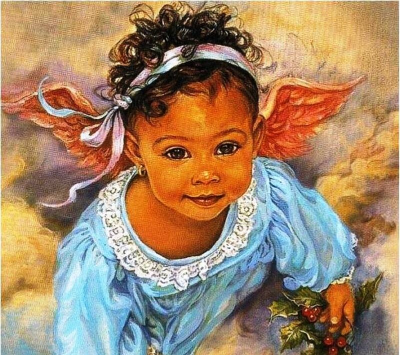 Child Angel with Wings — Blue
