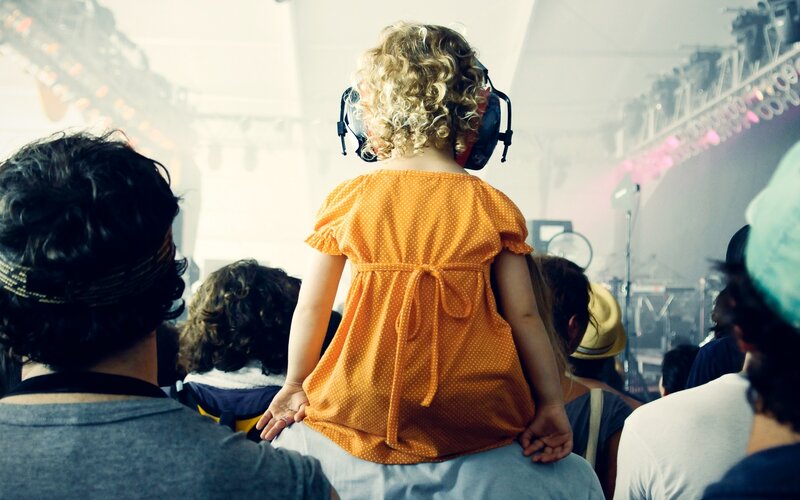 child at music concert