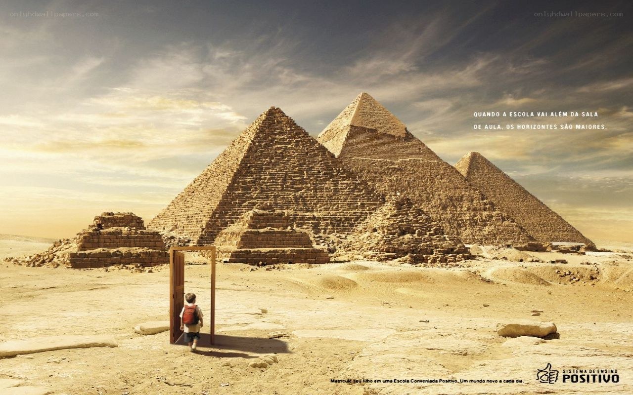 Child at pyramid doorway