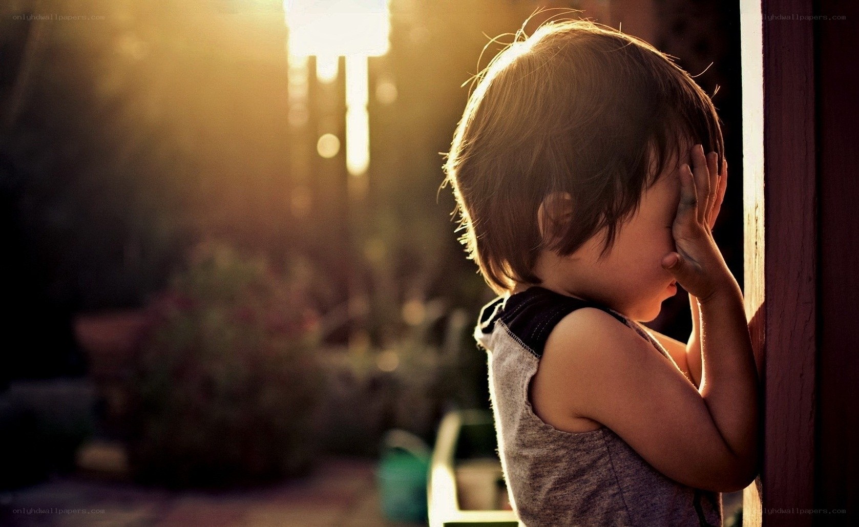 child at sunset