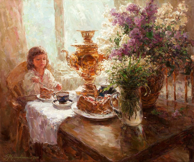 Child at Table with Cake