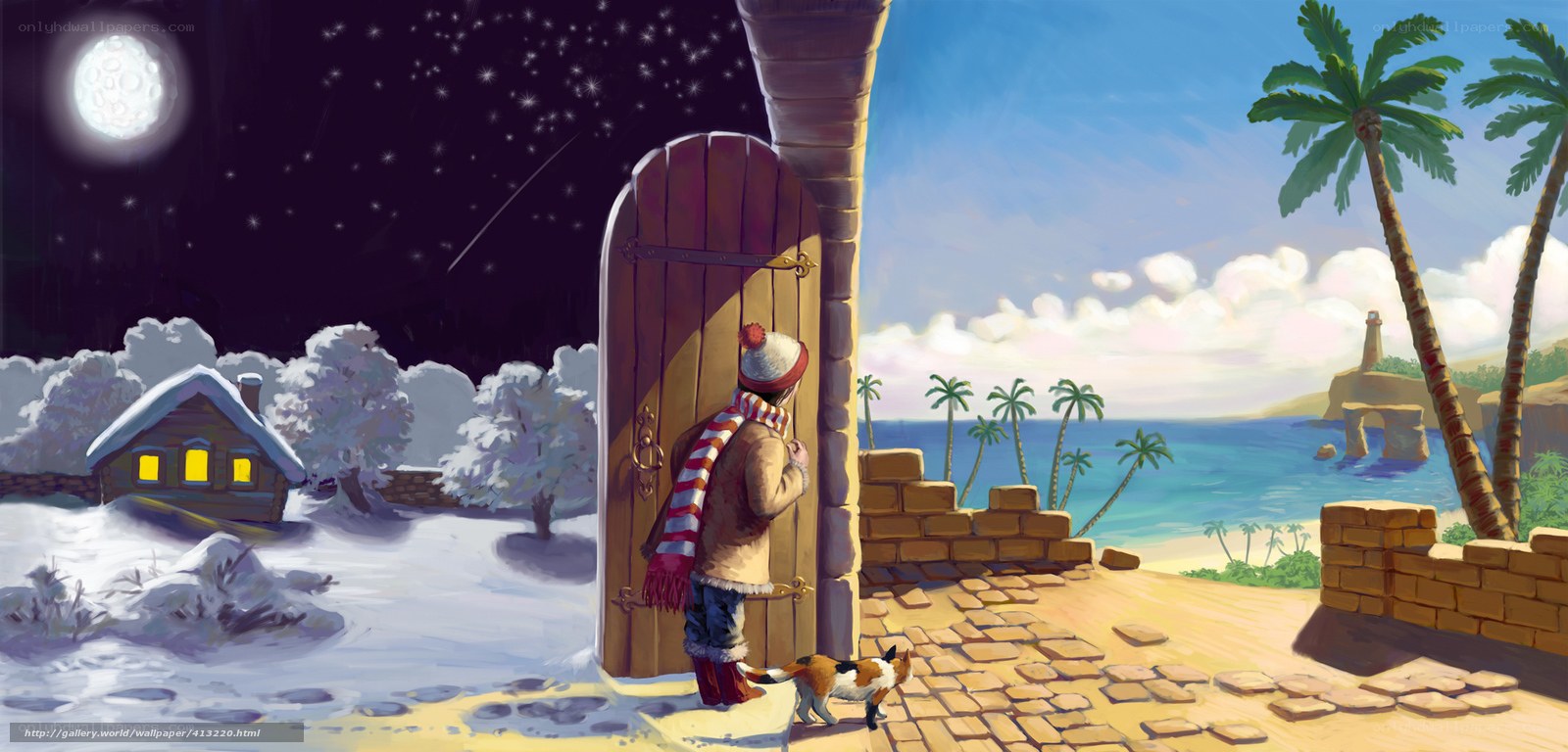Child at the door to two worlds