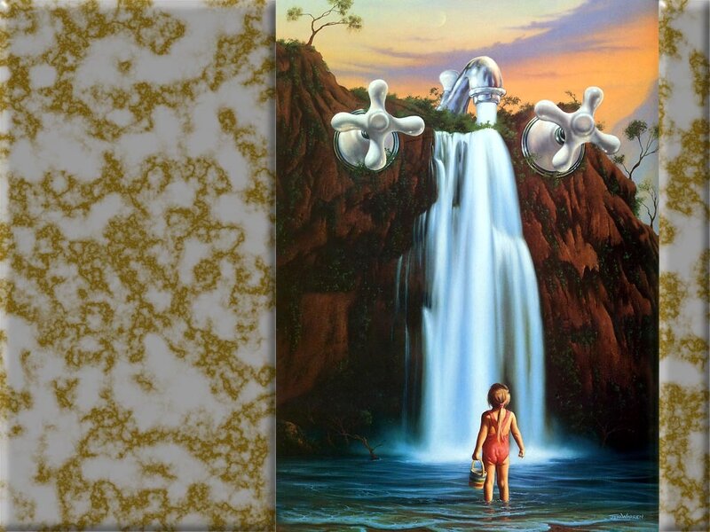 Child at Waterfall