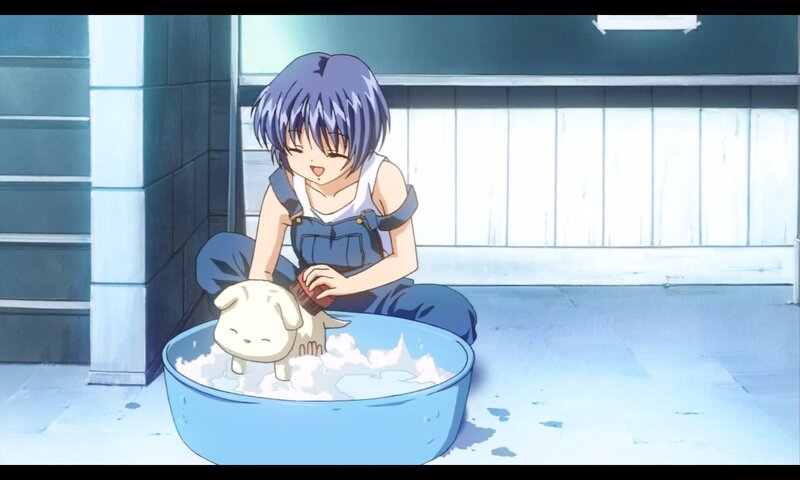 Child Bathing Puppy