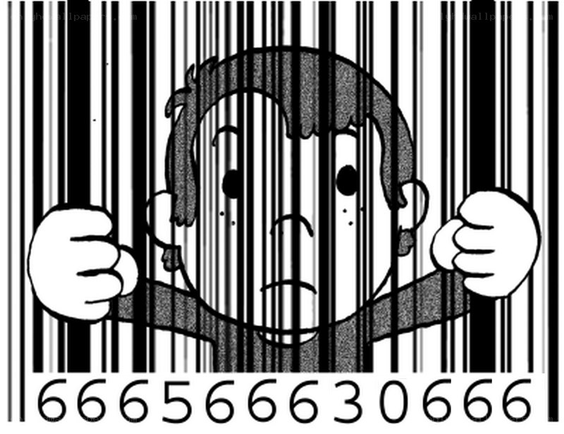 child behind barcode