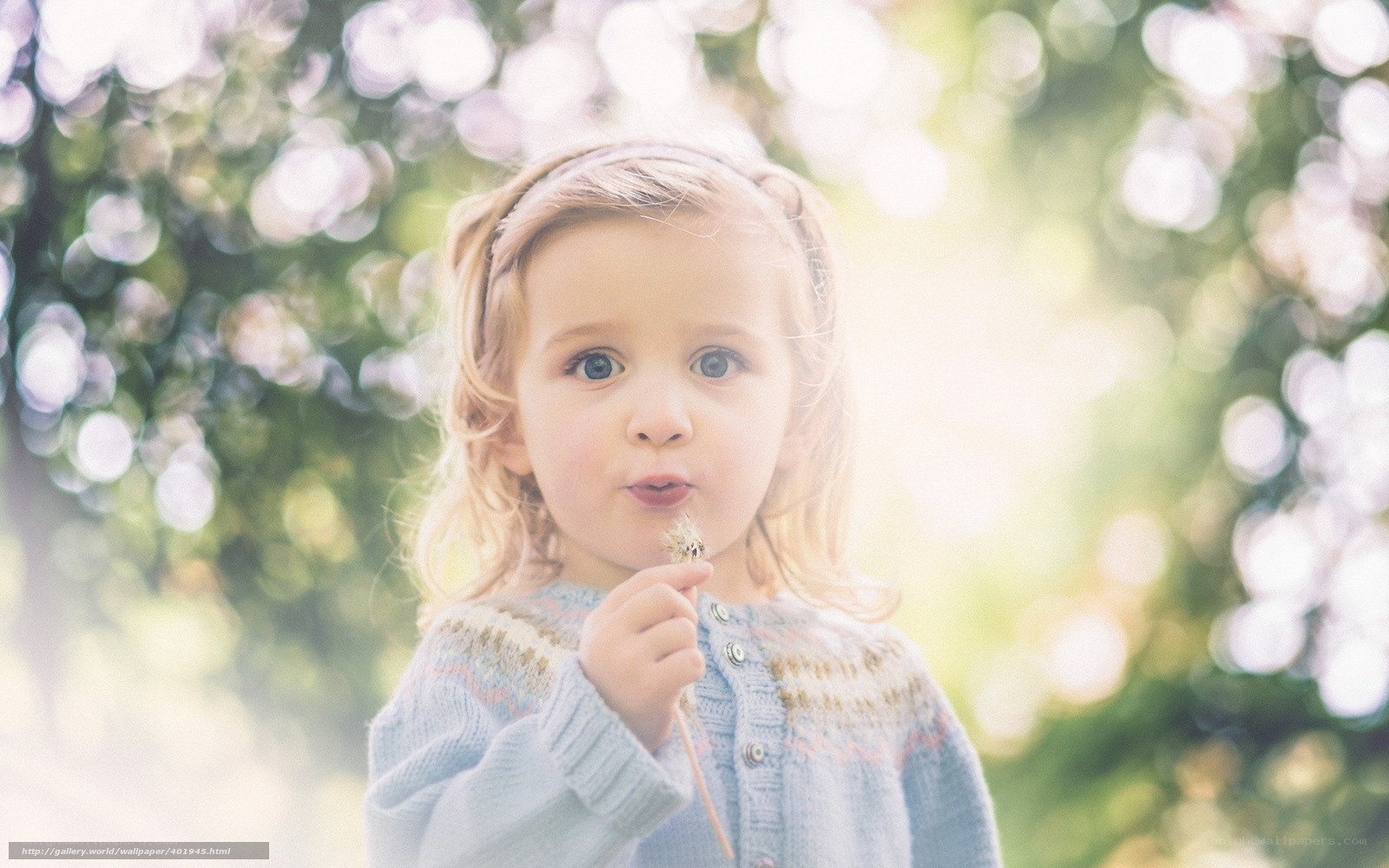 child blowing dandelion
