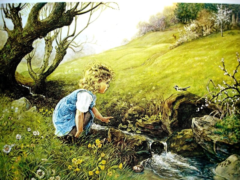 Child by a Stream