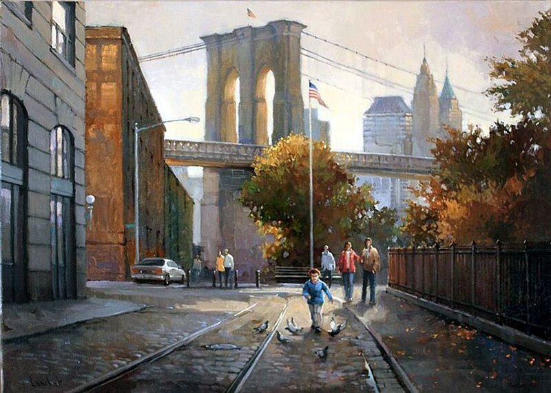 Child Chasing Pigeons