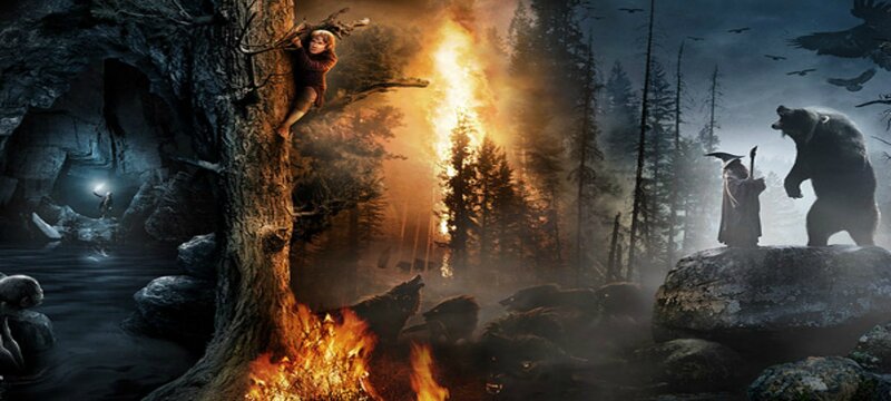 Child Climbing Tree — Orange