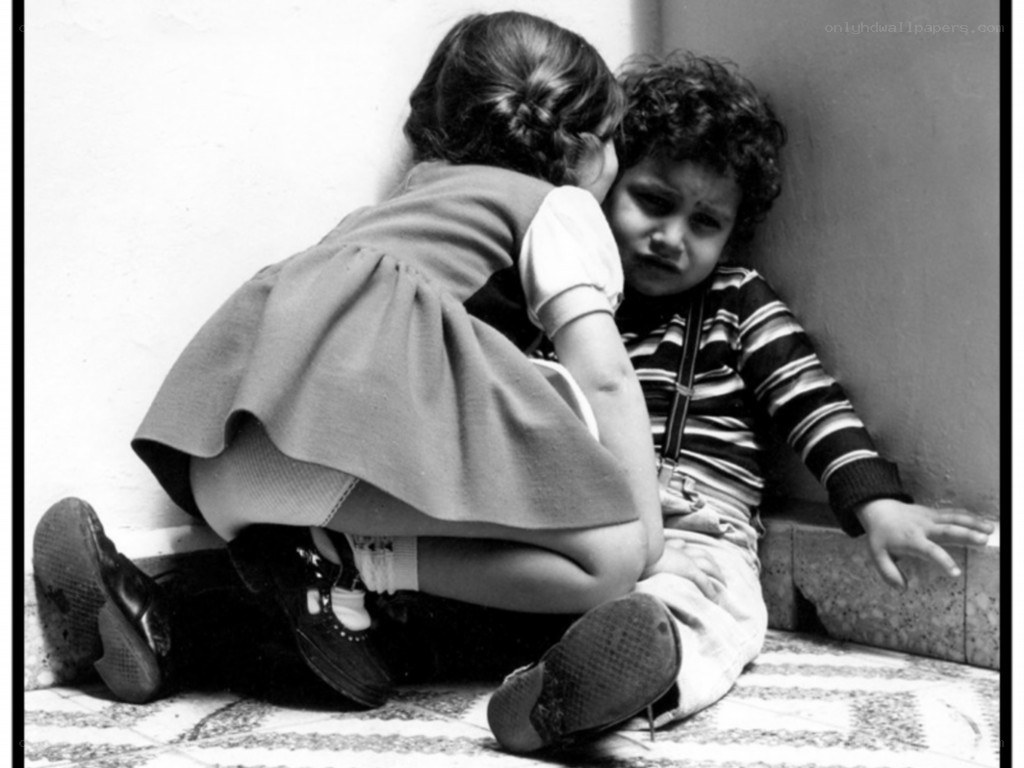 Child comforting another child