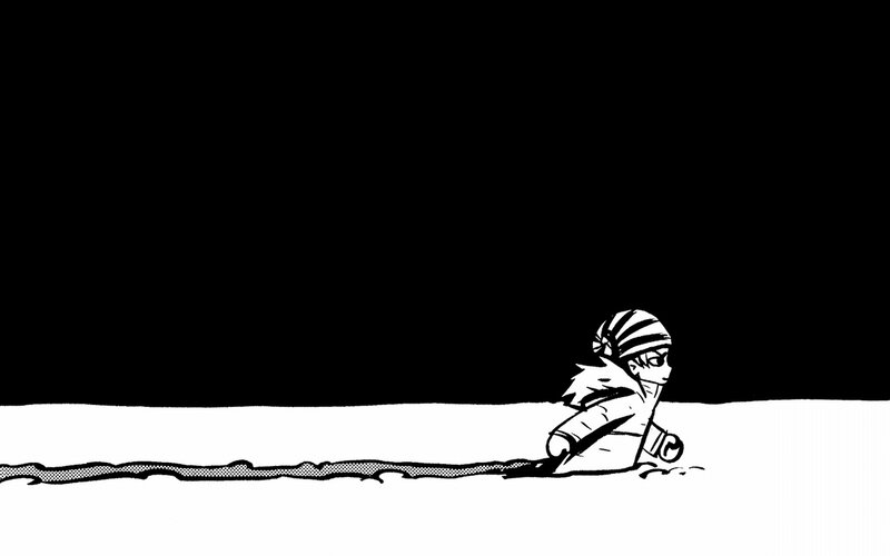child crawling in darkness