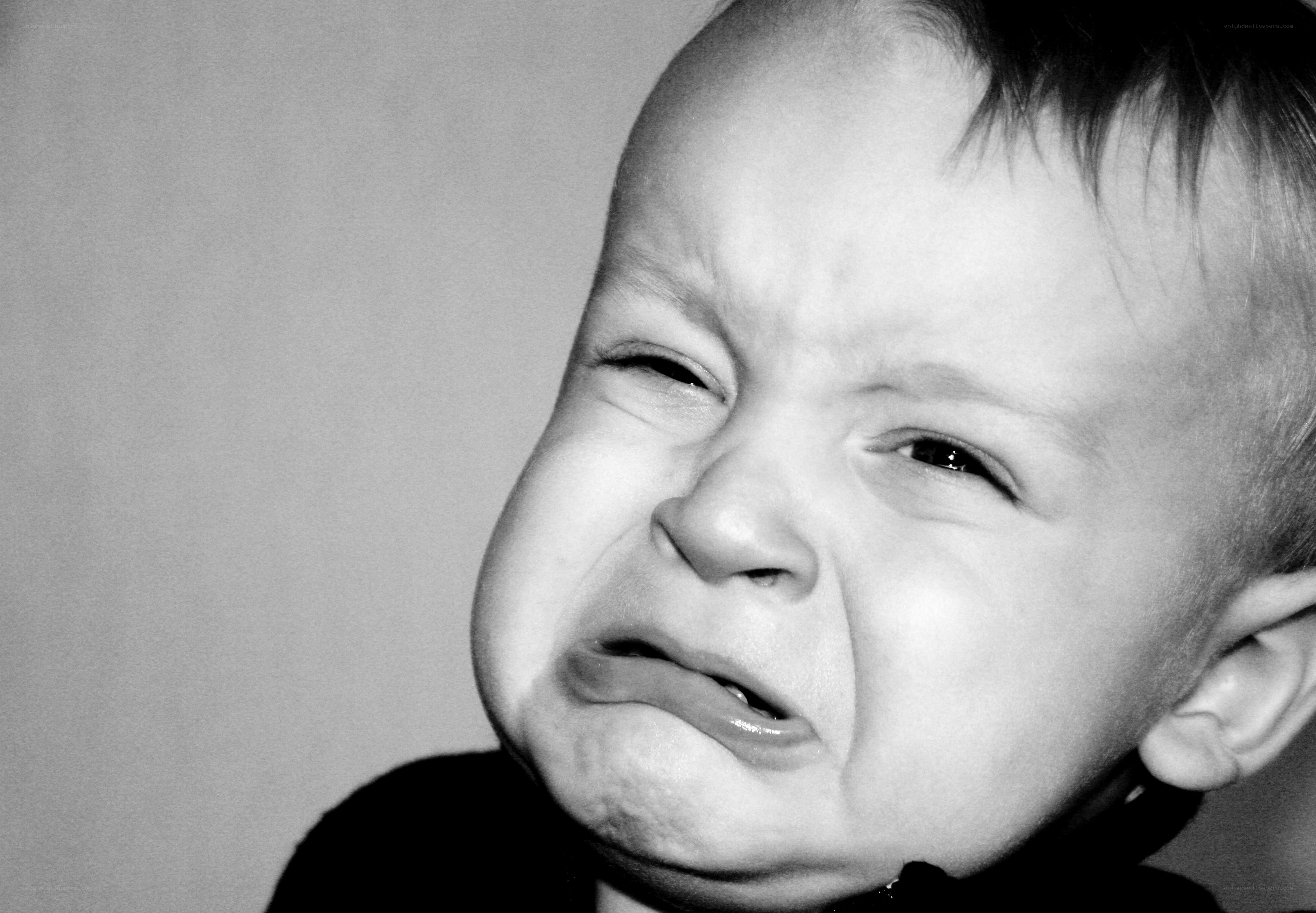 child crying in distress