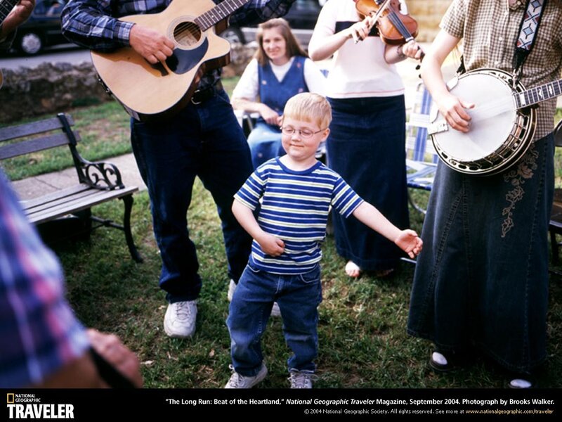 Child dancing at a folk music gathering