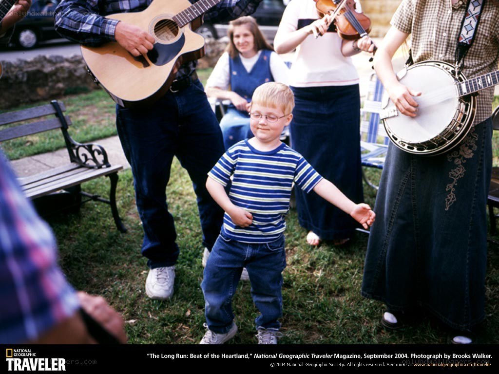 Child dancing at a folk music gathering