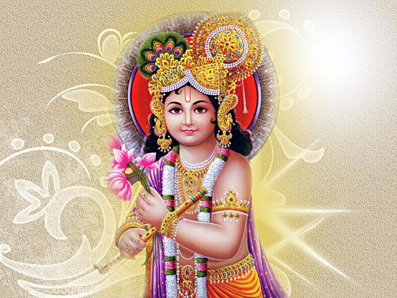 Child Deity Holding Flower