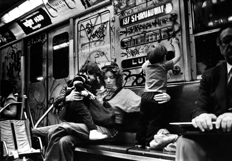 Child Drawing on Subway