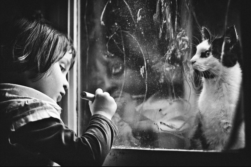 Child Drawing on Window