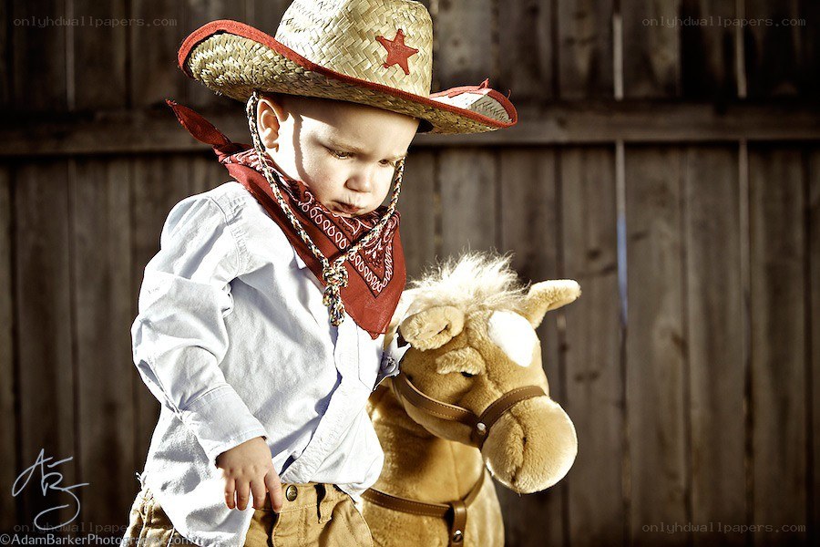 child dressed as a cowboy