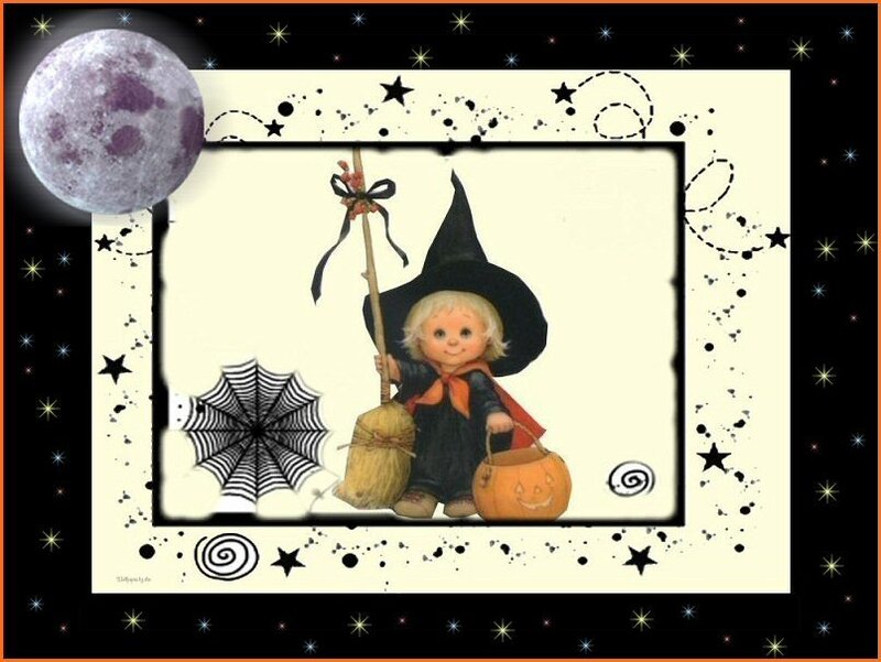 Child Dressed as a Witch — Black