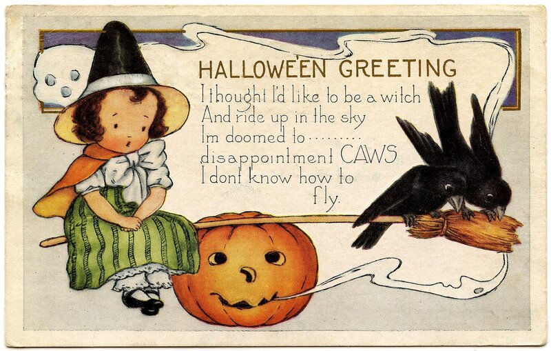 Child Dressed as a Witch — Green