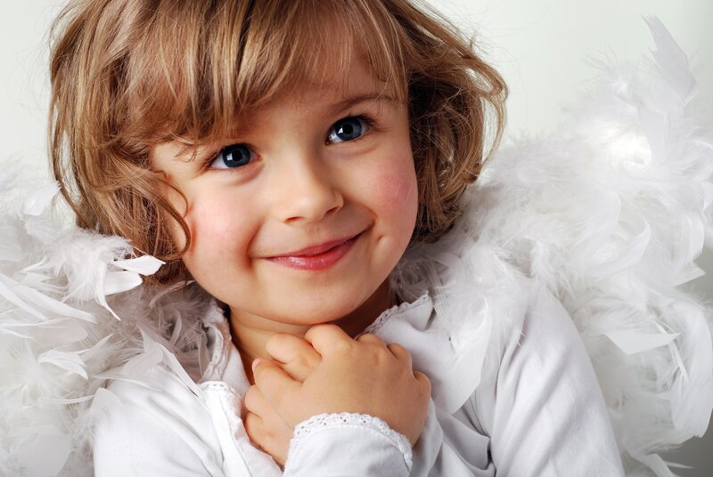 child dressed as an angel