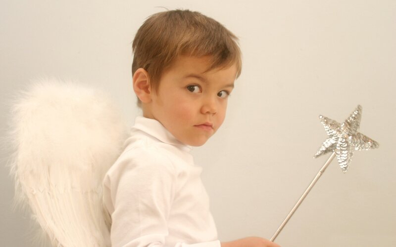 child dressed as an angel