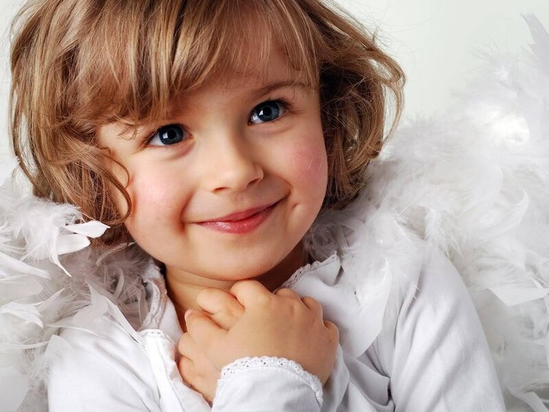 child dressed as an angel