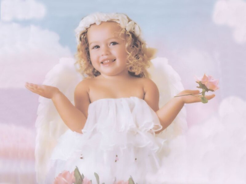Child Dressed as Angel — White