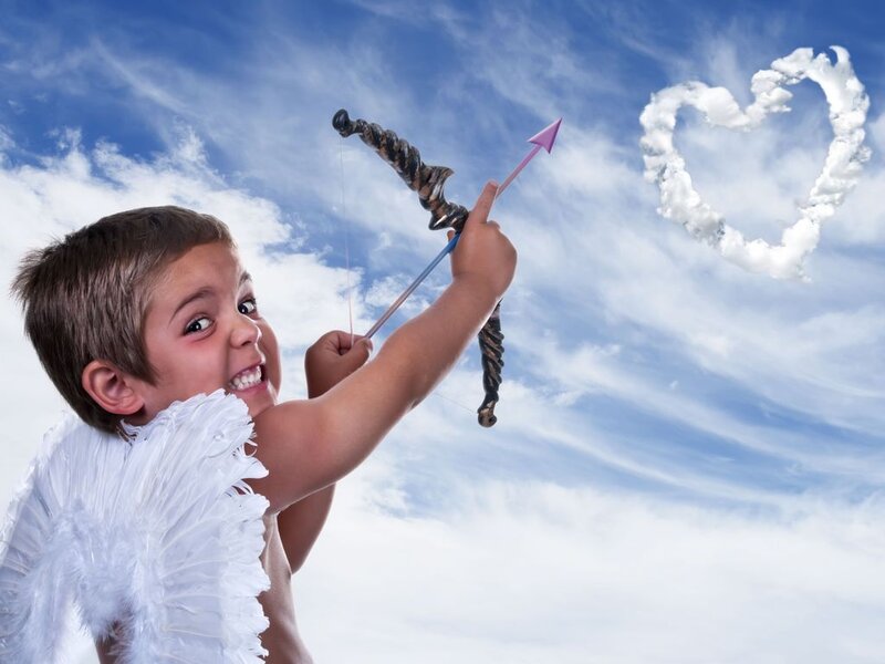 Child Dressed as Cupid — Blue