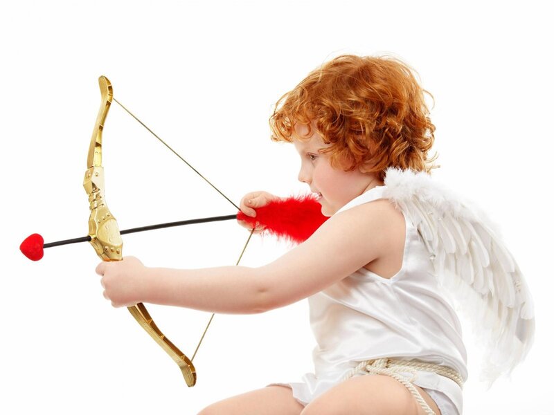 Child Dressed as Cupid — White, Playful