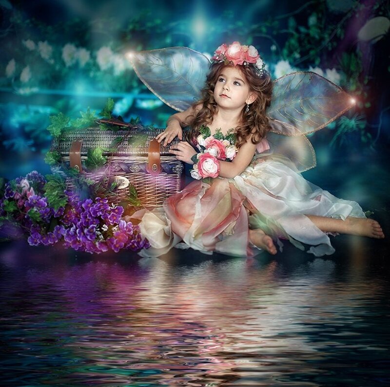 Child Dressed as Fairy — Blue