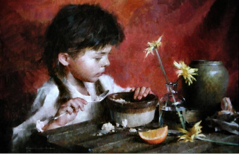 Child Eating from Bowl