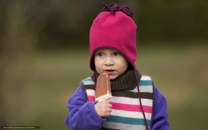 Child Eating Ice Cream — Pink, Calm