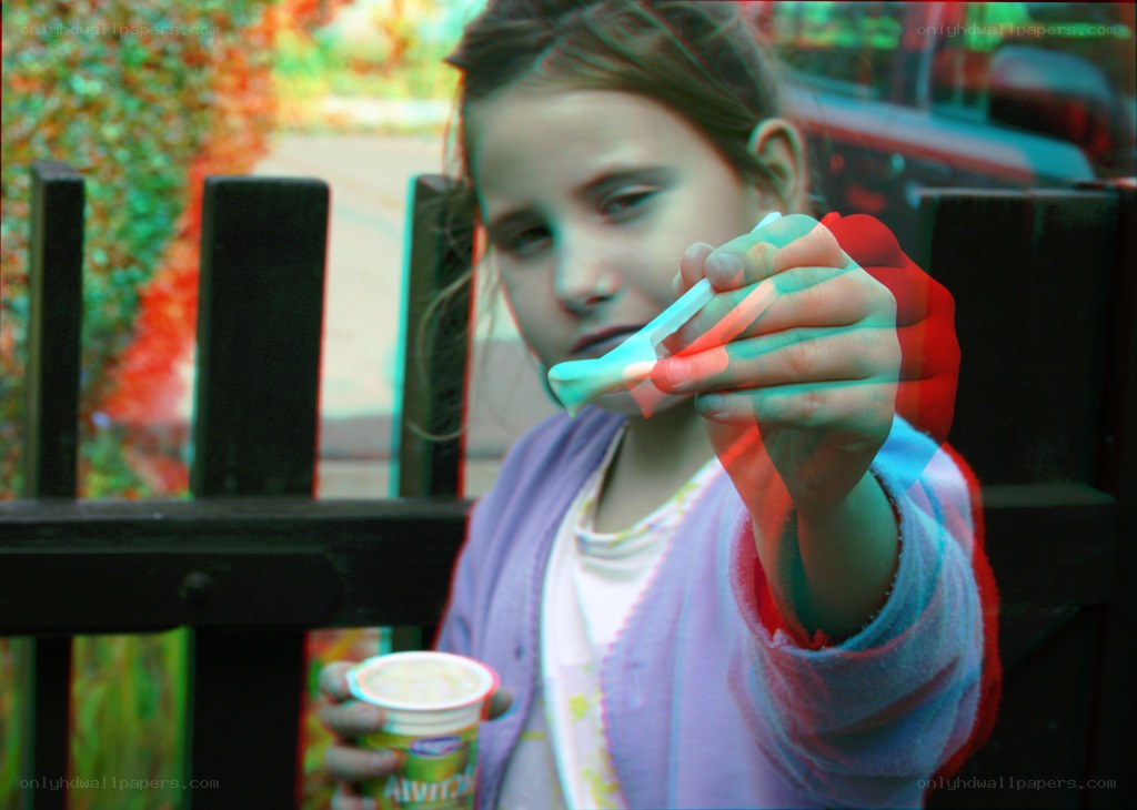 child eating yogurt outdoors