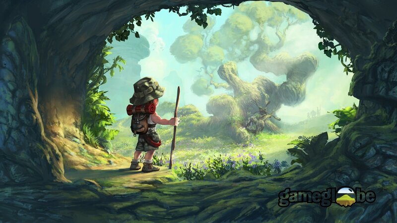child explorer in a cave