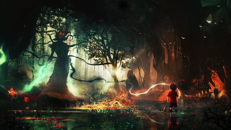 Child Facing Forest Spirit
