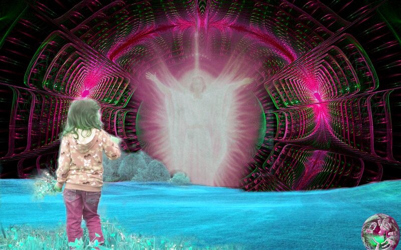 Child Facing Glowing Figure