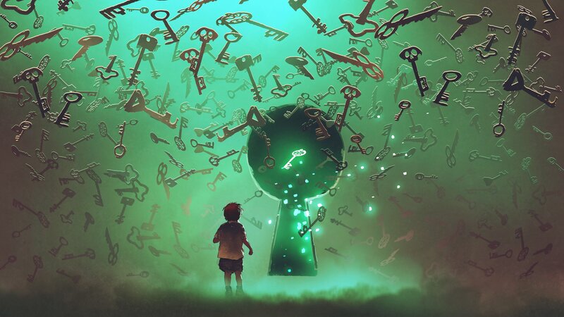 Child Facing Key-shaped Portal