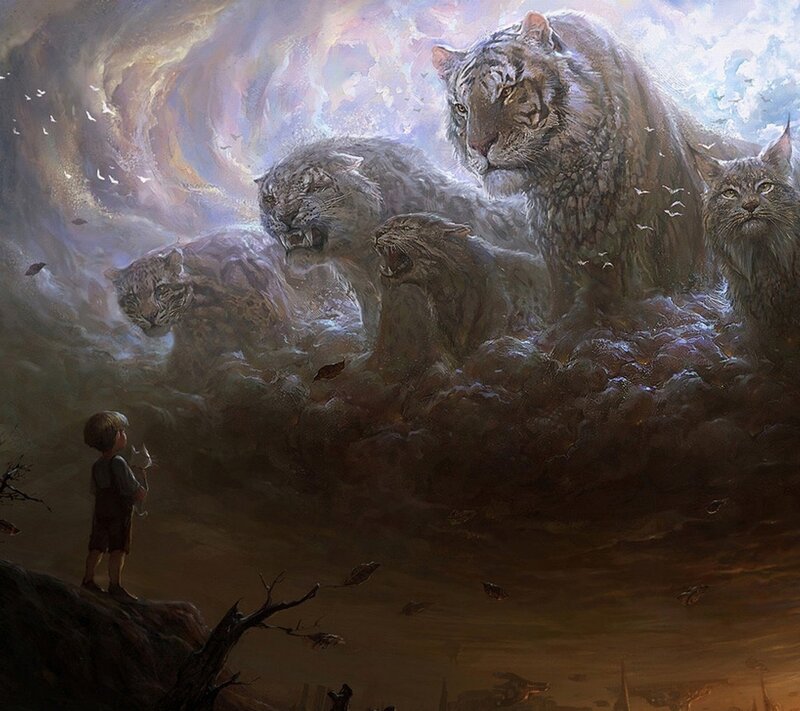 Child Facing Tigers