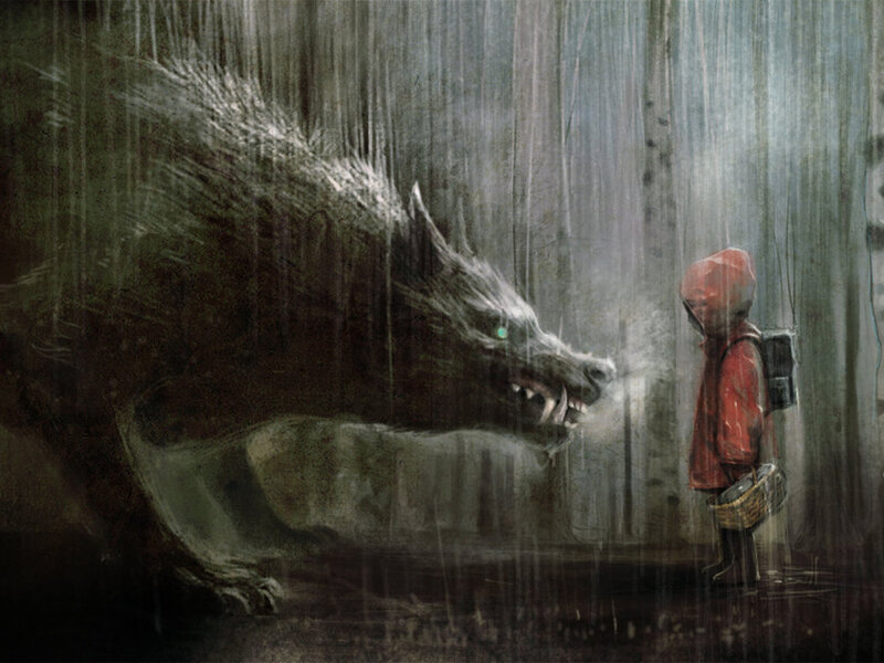 Child Facing Wolf