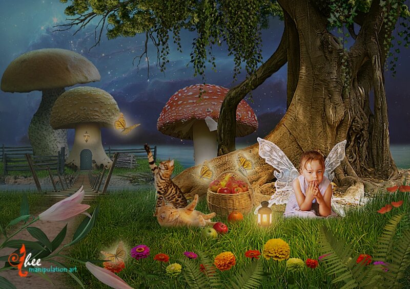 Child Fairy in Garden